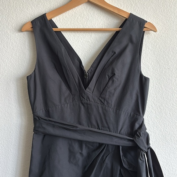 Rebecca Taylor Sleeveless Taffeta Black Tulip Ruffle Dress Size 4 - Picture 5 of 11